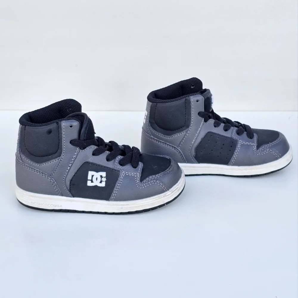 DC Shoes dark gray and black high-top sneakers boys size 9